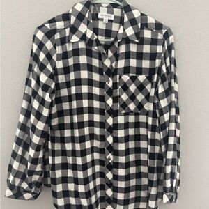 Westbound Black and White Plaid Top